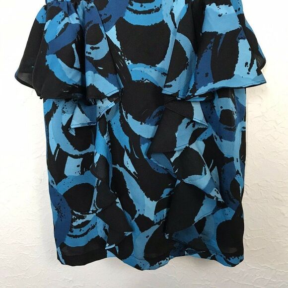 Twenty One Womens Dress Size Small Black& Blue Printed Sleeveless Tank Dress - Picture 5 of 15